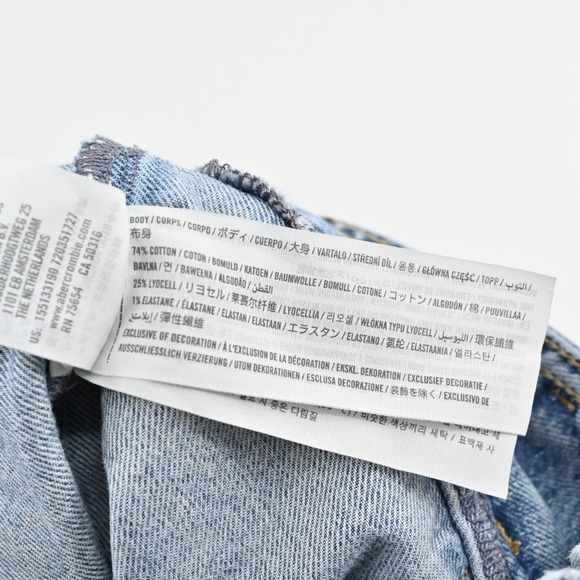 ABERCROMBIE FITCH Womens Retro Mom Jeans Size 6 Blue Denim High Rise‎ Raw Hem - Picture 12 of 14